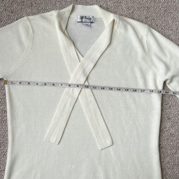 Vintage All Points soft cream sweater M - Picture 8 of 9